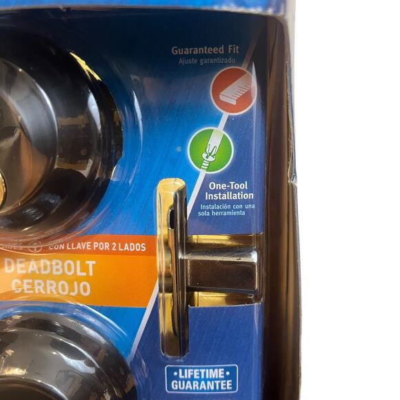 SCHLAGE KEYED DEADBOLT, Black Finish, Professional Grade Security, P515-609 - Picture 2 of 7